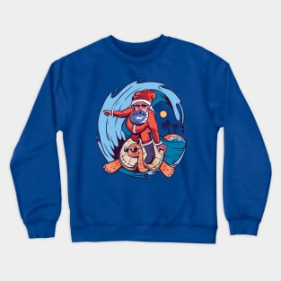 Santa Surfing Crewneck Sweatshirt